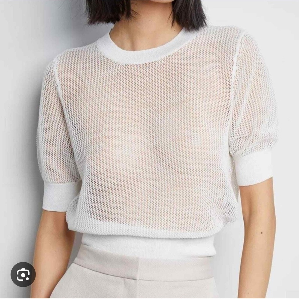 Babaton Knit Ivory Short Sleeve Top. Size S. EUC.